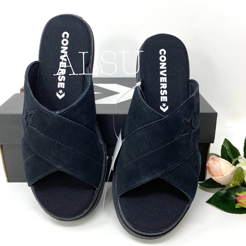 🌸Spring Sale🌸 Converse One Star Sandal Slip Suede Black Womens Size 564149C - Picture 4 of 8